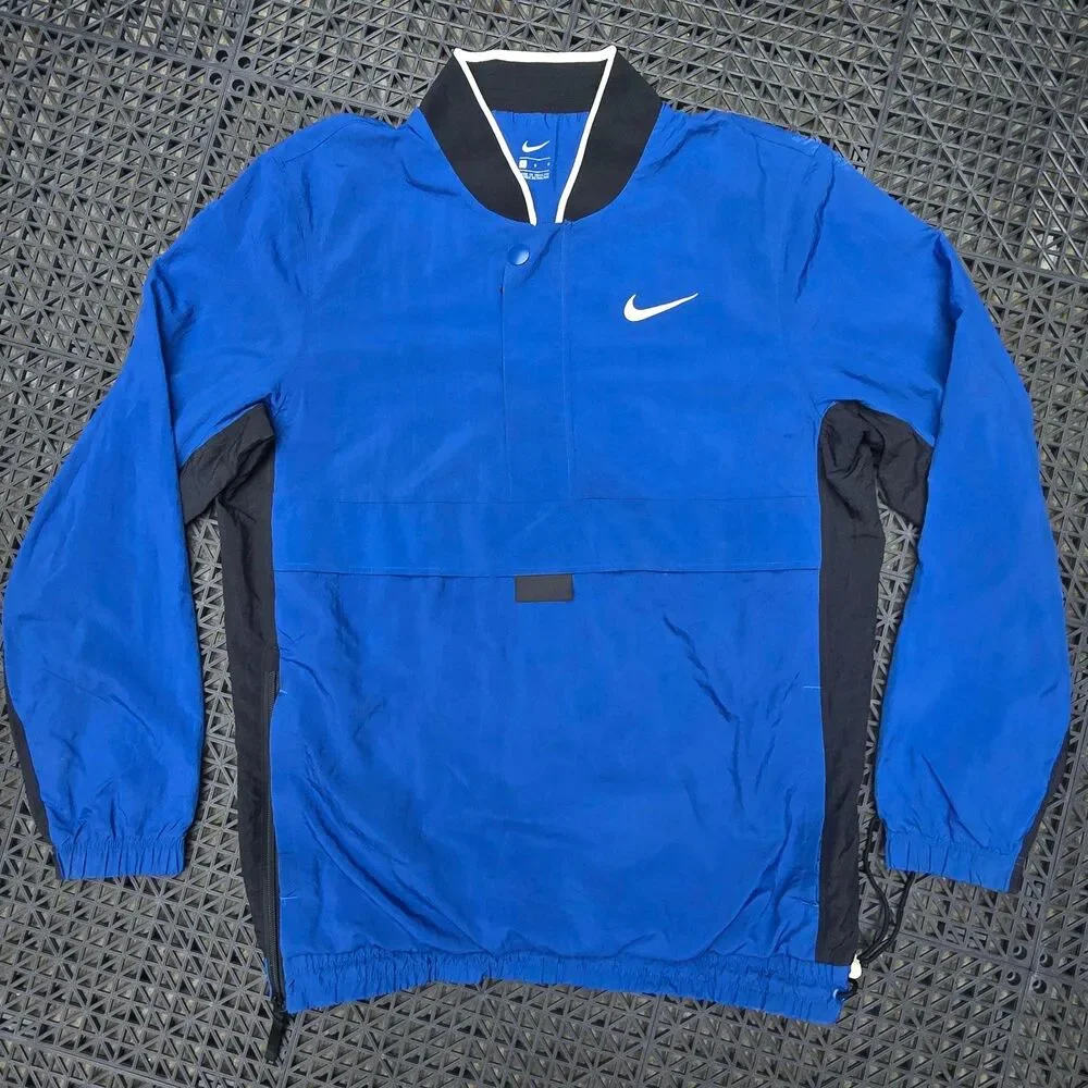 Nike Throwback Basketball Windbreaker Jacket Blue Men’s Size Large